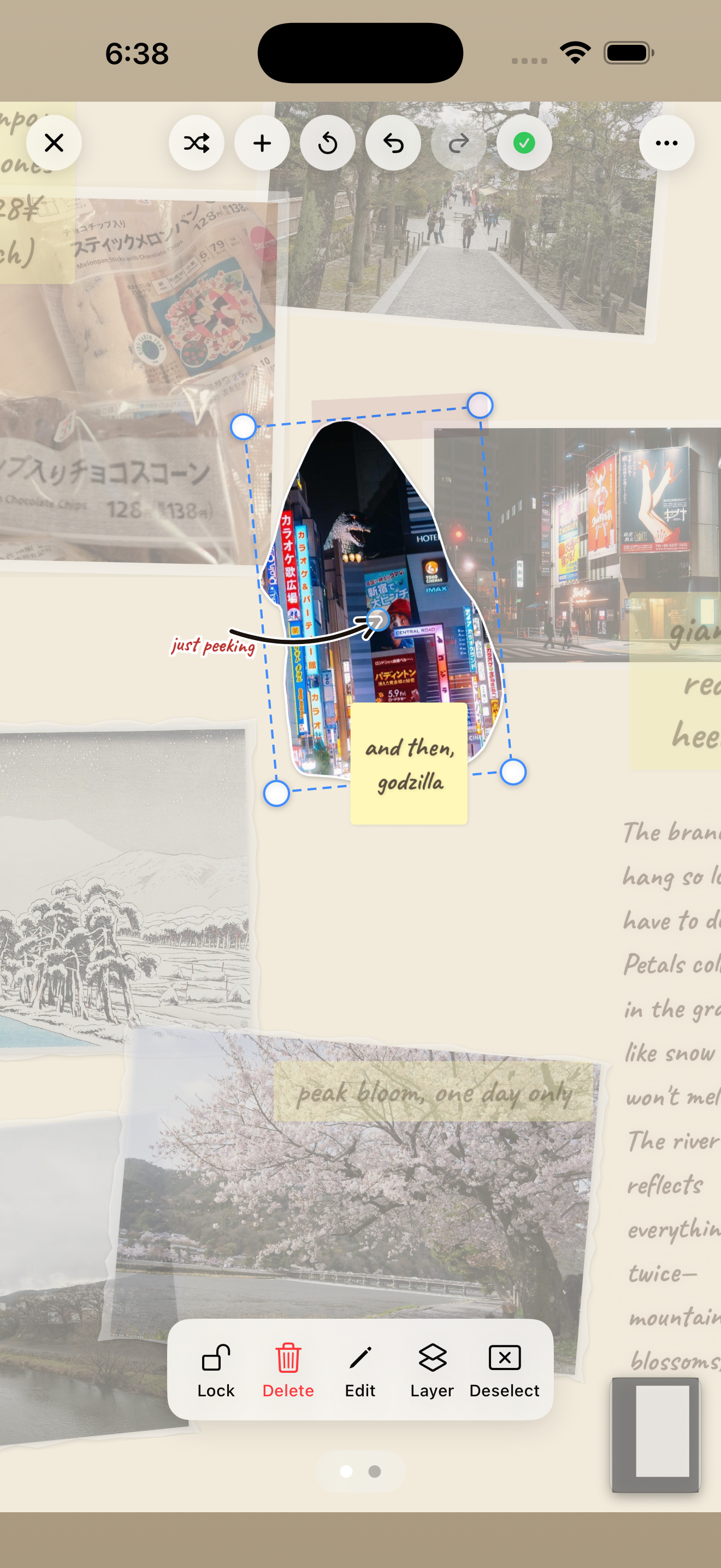 Tap to focus mode highlighting a selected photo